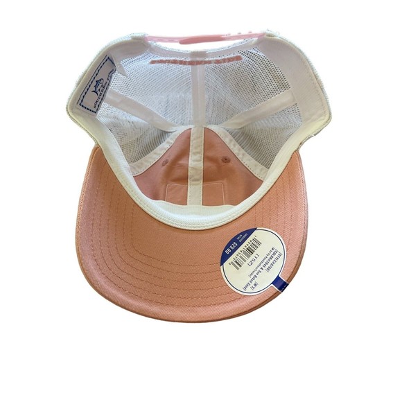 Southern Tide Patch Logo Sunfarer Trucker Style Hat Peach Adjustable OSFM New - Picture 7 of 7